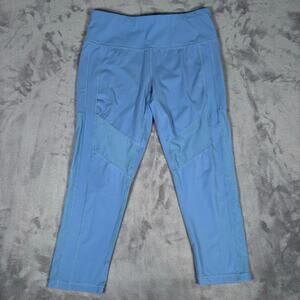 Sweaty Betty Sky Blue Capri Leggings Size Small High Rise Mesh Panels